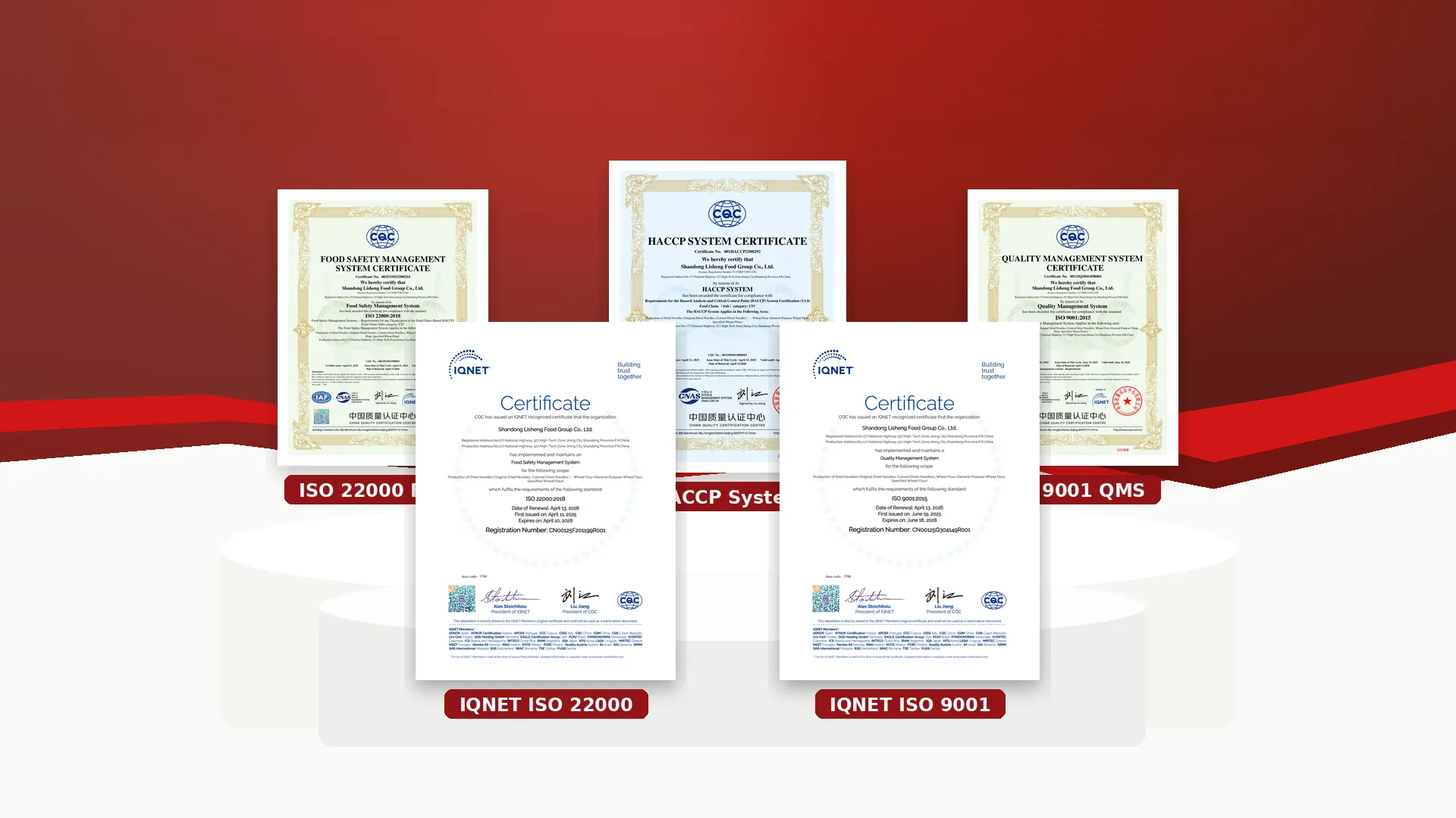 Lisheng Group retail food supply certification image